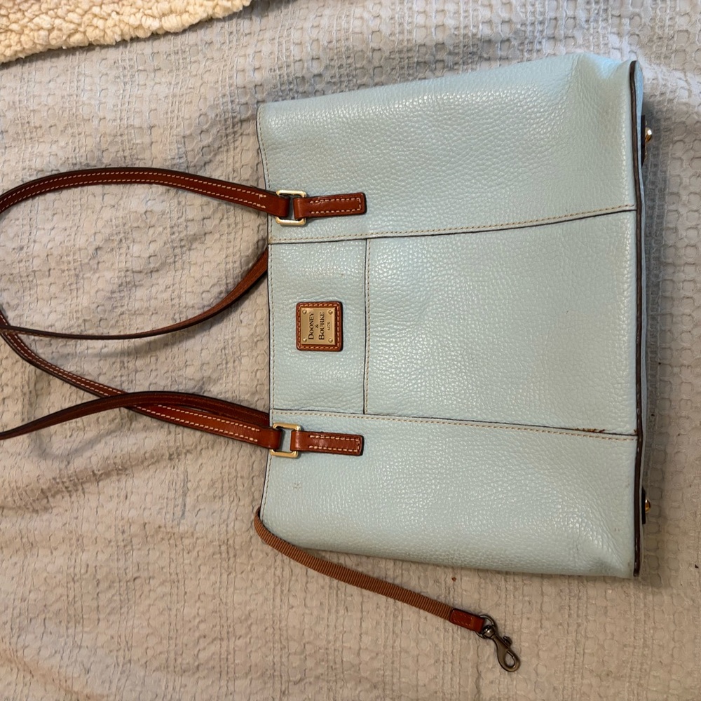 Dooney & Bourke Sky Blue and Tan Tote